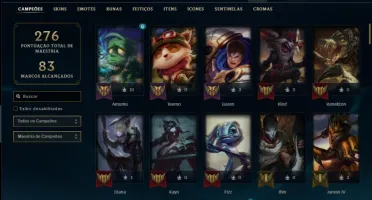 Conta unranked com neo pax sivir, rammus rei e kayle juiza