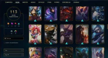 Conta unranked com neo pax sivir, rammus rei e kayle juiza