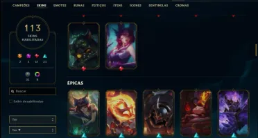 Conta unranked com neo pax sivir, rammus rei e kayle juiza