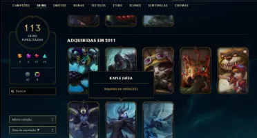 Conta unranked com neo pax sivir, rammus rei e kayle juiza