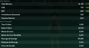 Conta Genshin AR 58 região NA - 11 5*, DPS fortes