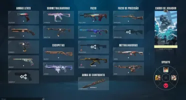 Conta valorant com várias SKINS, faca e chaveiro imortal.