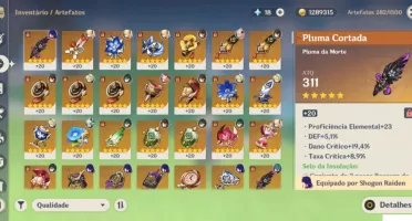 Conta XIAO + JADE, ZHONGLI + PRISMÁTICA e +