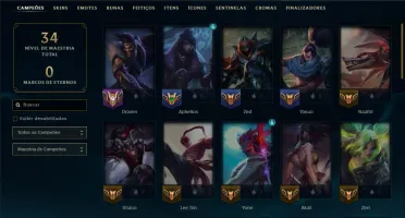 Unranked com 45 Champs e 8 Skins