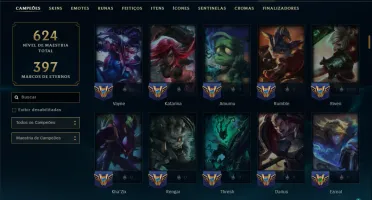 Ouro 4 com 150 Champs e 154 Skins ( TOP / MID / JG )