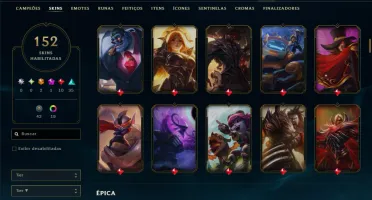 Ouro 4 com 150 Champs e 154 Skins ( TOP / MID / JG )