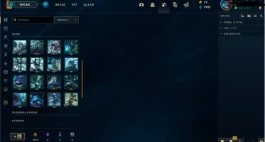Conta Gold com 45 skins e 88 campões lv 170