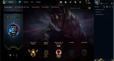 Conta Gold com 45 skins e 88 campões lv 170