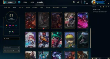 Conta de lol com mais de 40 champ, 27 skins