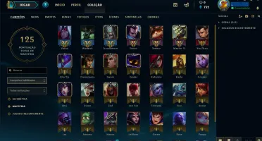 Conta de lol com mais de 40 champ, 27 skins