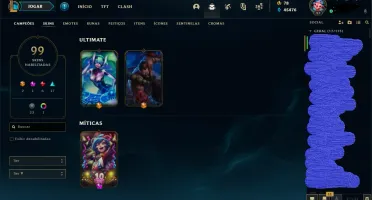 Vendo conta League of Legends com 99 skins