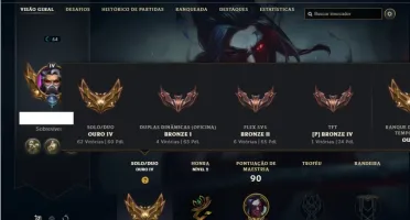 Conta ouro 4 com 46 Champs e 16 Skins + Prestigio do Kayn
