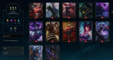 Conta LOL gold4 331 skins 42 skins lendárias todos champs