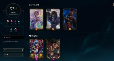 Conta LOL gold4 331 skins 42 skins lendárias todos champs