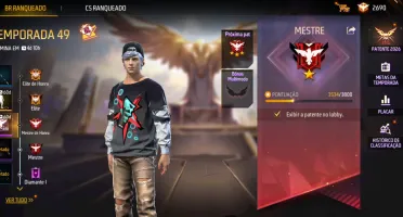 Conta Free fire em mestre ja, level 20