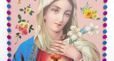 Quadrinho de Azulejo "Sagrado Coração de Maria"