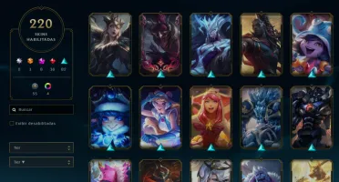 Conta League of Legends 220 skins, 8 vitoriosas, 16 míticas