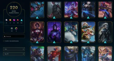 Conta League of Legends 220 skins, 8 vitoriosas, 16 míticas