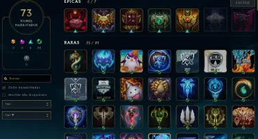 CONTA COM 100 CHAMPS E 47 SKINS PLATINA 4