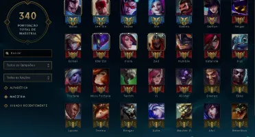 CONTA COM 100 CHAMPS E 47 SKINS PLATINA 4
