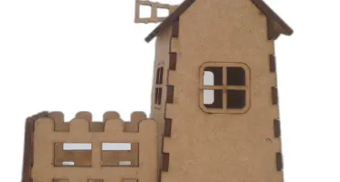 Mini Casinha MDF, 09x10cm. modelo moinho, diorama