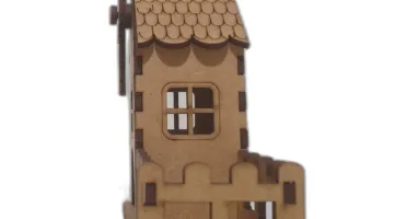 Mini Casinha MDF, 09x10cm. modelo moinho, diorama