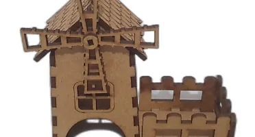 Mini Casinha MDF, 09x10cm. modelo moinho, diorama