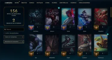Ouro 3 com 65 Champs e 10 Skins