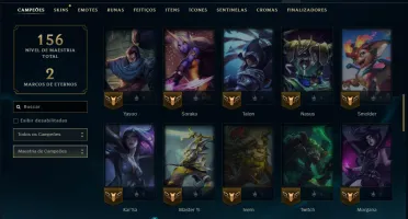 Ouro 3 com 65 Champs e 10 Skins