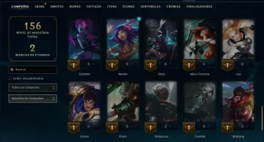 Ouro 3 com 65 Champs e 10 Skins