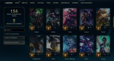 Ouro 3 com 65 Champs e 10 Skins
