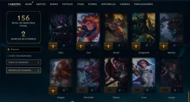 Ouro 3 com 65 Champs e 10 Skins