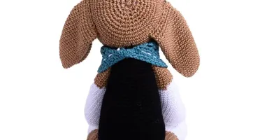 Cachorro Beagle escuro em amigurumi