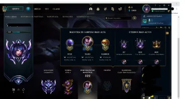 Conta diamante 2 5 emotis mestre, 33 skins,89 campeos