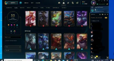 Conta diamante 2 5 emotis mestre, 33 skins,89 campeos