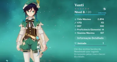 Genshin Impact — Conta com Venti (Arconte Anemo) AR 10