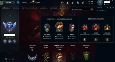 Conta Lol +100 skins Lv alto mmr alto