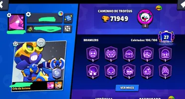 Conta Brawl Stars Completa  72K+ Troféus 300+ Skins 2019 Ano