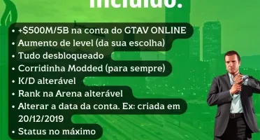 GTA 5 ONLINE - UP DE CONTAS - 500M A 5B - PC