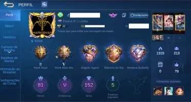 Conta Top Mobile Legends