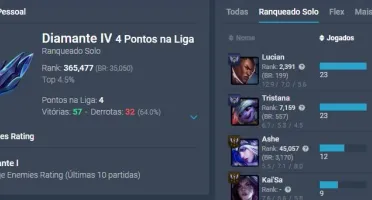 Conta Lol Smurf Diamante