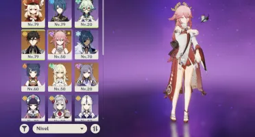 Ar46. Zhongli, Yae miko e klee, espinha celestial
