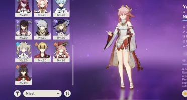 Ar46. Zhongli, Yae miko e klee, espinha celestial