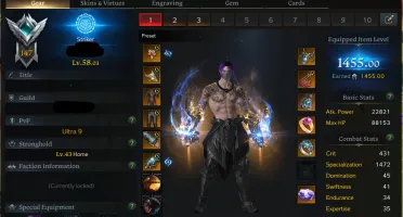 Conta Lost Ark STRIKER 1455 Kazeros - Arma + 20