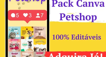 Pack Canva para Pet Shop com +50 Artes 100% Editáveis