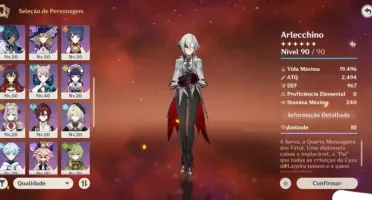 Conta Genshin Impact End Game Ar 55 + 142 Giros no Garantido