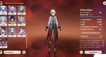 Conta Genshin Impact End Game Ar 55 + 142 Giros no Garantido