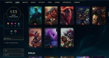 Conta ouro 3 com TODOS os champs e 133 skins + 5 vitoriosas