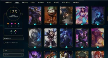 Conta ouro 3 com TODOS os champs e 133 skins + 5 vitoriosas