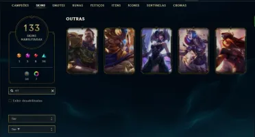 Conta ouro 3 com TODOS os champs e 133 skins + 5 vitoriosas